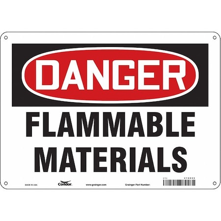 Danger Sign, 10 in H, 14 in W, Horizontal Rectangle, English, 478H55 MPN:478H55