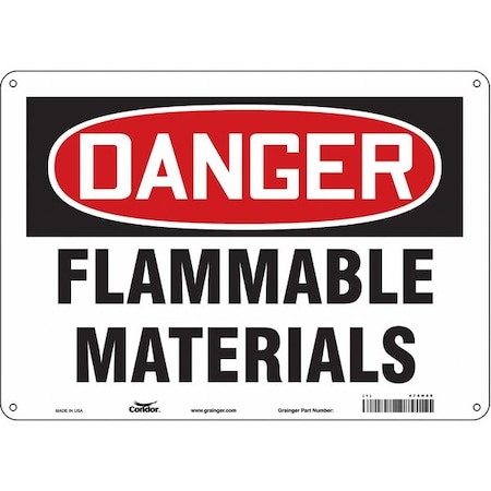 Danger Sign, 10 in H, 14 in W, Polyethylene, Horizontal Rectangle, English, 478H59 MPN:478H59