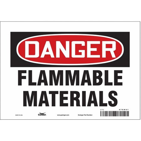 Danger Sign, 7 in H, 10 in W, Vinyl, Vertical Rectangle, English, 478H61 MPN:478H61