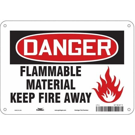 Safety Sign, 7 in Height, 10 in Width, Aluminum, Vertical Rectangle, English, 478H71 MPN:478H71