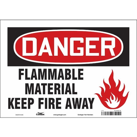 Danger Sign, 10 in H, 14 in W, Vinyl, Horizontal Rectangle, English, 478H76 MPN:478H76