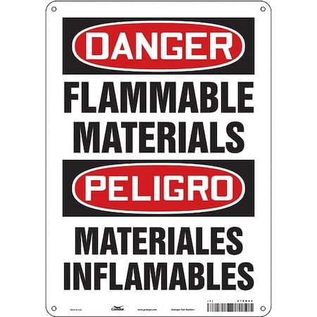 Safety Sign, 14 in Height, 10 in Width, Aluminum, Vertical Rectangle, English, Spanish, 478H94 MPN:478H94