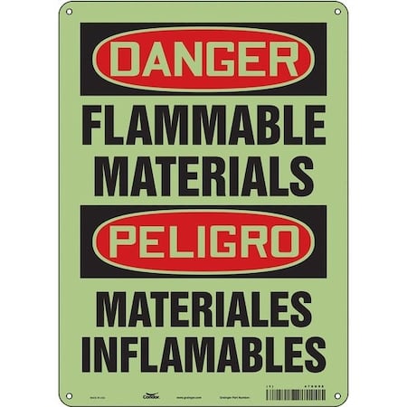 Safety Sign, 14 in Height, 10 in Width, Polyethylene, Vertical Rectangle, English, Spanish, 478H98 MPN:478H98