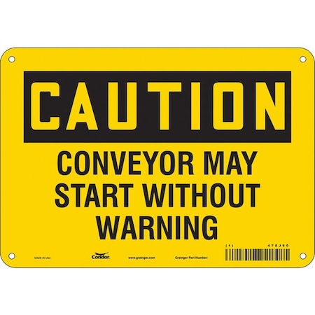 Safety Sign, 7 in Height, 10 in Width, Aluminum, Vertical Rectangle, English, 478J90 MPN:478J90