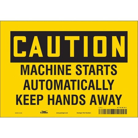 Safety Sign, 7 in Height, 10 in Width, Vinyl, Vertical Rectangle, English, 478K83 MPN:478K83