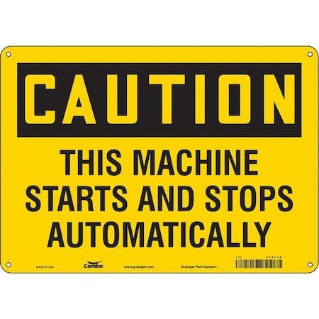 Safety Sign, 10 in Height, 14 in Width, Aluminum, Horizontal Rectangle, English, 478L48 MPN:478L48