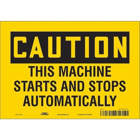 Safety Sign, 7 in Height, 10 in Width, Vinyl, Vertical Rectangle, English, 478L51 MPN:478L51