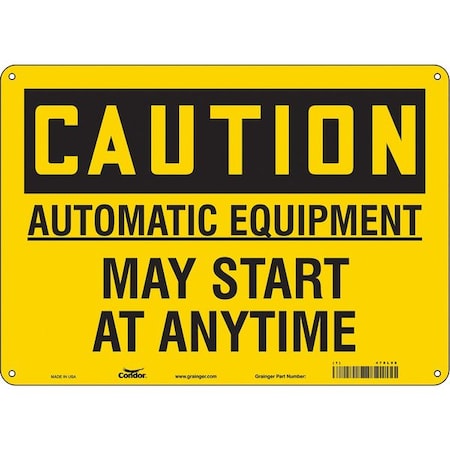 Safety Sign, 10 in Height, 14 in Width, Polyethylene, Horizontal Rectangle, English, 478L98 MPN:478L98