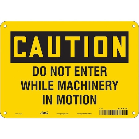 Safety Sign, 7 in Height, 10 in Width, Polyethylene, Vertical Rectangle, English, 478M24 MPN:478M24