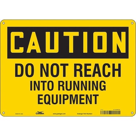 Safety Sign, 10 in Height, 14 in Width, Aluminum, Horizontal Rectangle, English, 478M66 MPN:478M66
