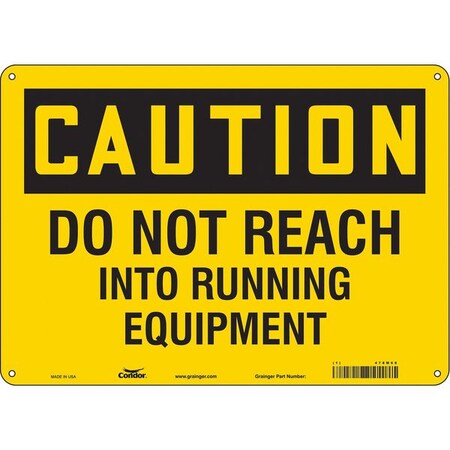 Safety Sign, 10 in Height, 14 in Width, Polyethylene, Horizontal Rectangle, English, 478M68 MPN:478M68