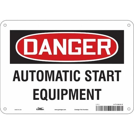 Safety Sign, 7 in Height, 10 in Width, Aluminum, Vertical Rectangle, English, 478M90 MPN:478M90