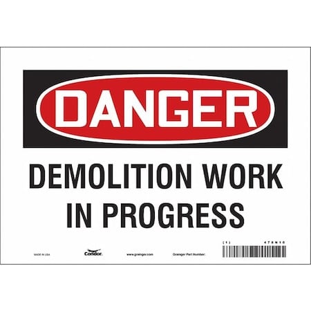Safety Sign, 7 in Height, 10 in Width, Vinyl, Vertical Rectangle, English, 478N10 MPN:478N10