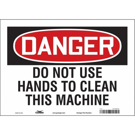 Safety Sign, 10 in Height, 14 in Width, Vinyl, Horizontal Rectangle, English, 478N90 MPN:478N90