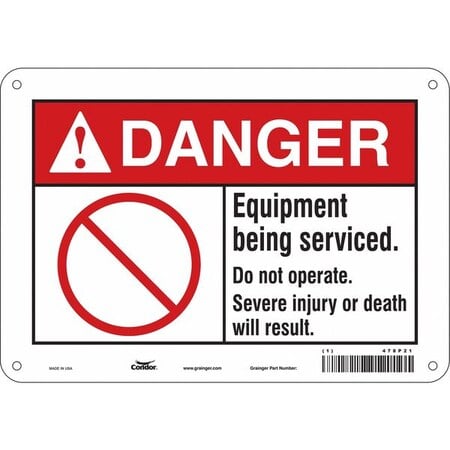 Safety Sign, 7 in Height, 10 in Width, Aluminum, Vertical Rectangle, English, 478P21 MPN:478P21