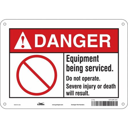 Safety Sign, 7 in Height, 10 in Width, Polyethylene, Vertical Rectangle, English, 478P25 MPN:478P25