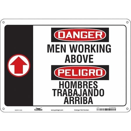 Danger, MEN WORKING ABOVE/HOMBRES TRABAJANDO ARRIBA, 14 in W x 10 in H, Horizontal Rectangle, 478P98 MPN:478P98