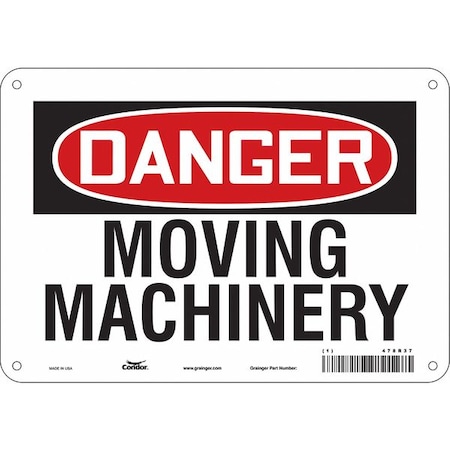 Safety Sign, 7 in Height, 10 in Width, Aluminum, Vertical Rectangle, English, 478R37 MPN:478R37
