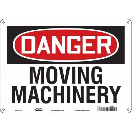 Safety Sign, 10 in Height, 14 in Width, Aluminum, Horizontal Rectangle, English, 478R38 MPN:478R38