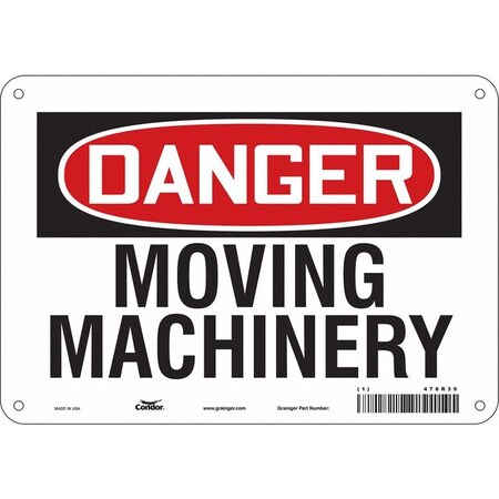 Safety Sign, 7 in Height, 10 in Width, Polyethylene, Vertical Rectangle, English, 478R39 MPN:478R39