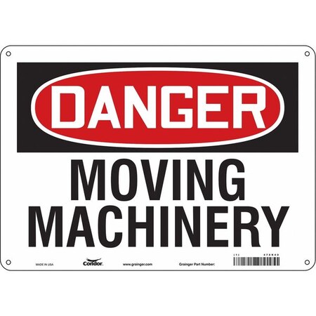 Safety Sign, 10 in Height, 14 in Width, Polyethylene, Horizontal Rectangle, English, 478R40 MPN:478R40