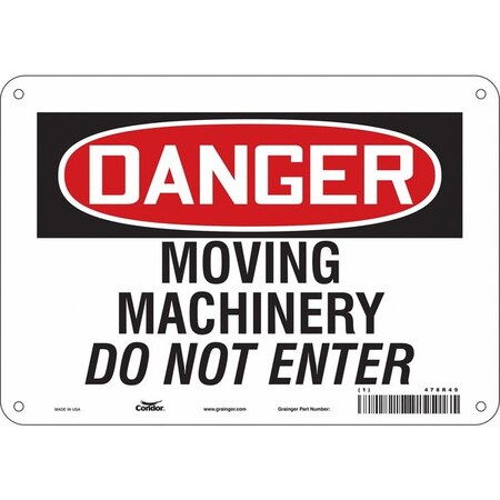 Safety Sign, 7 in Height, 10 in Width, Aluminum, Vertical Rectangle, English, 478R49 MPN:478R49