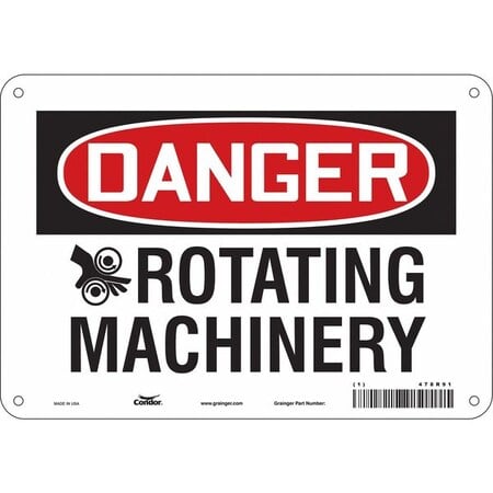 Safety Sign, 7 in Height, 10 in Width, Aluminum, Vertical Rectangle, English, 478R91 MPN:478R91