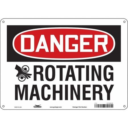 Safety Sign, 10 in Height, 14 in Width, Aluminum, Horizontal Rectangle, English, 478R92 MPN:478R92