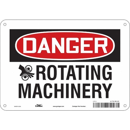 Safety Sign, 7 in Height, 10 in Width, Polyethylene, Vertical Rectangle, English, 478R95 MPN:478R95