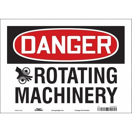 Safety Sign, 10 in Height, 14 in Width, Vinyl, Horizontal Rectangle, English, 478R98 MPN:478R98