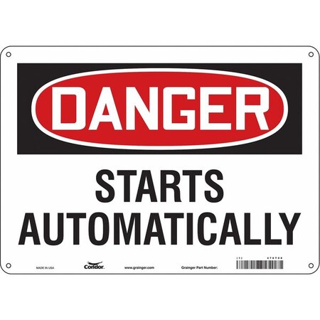Safety Sign, 10 in Height, 14 in Width, Aluminum, Horizontal Rectangle, English, 478T08 MPN:478T08