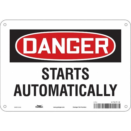 Safety Sign, 7 in Height, 10 in Width, Polyethylene, Vertical Rectangle, English, 478T10 MPN:478T10