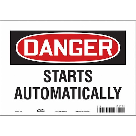 Safety Sign, 7 in Height, 10 in Width, Vinyl, Vertical Rectangle, English, 478T12 MPN:478T12