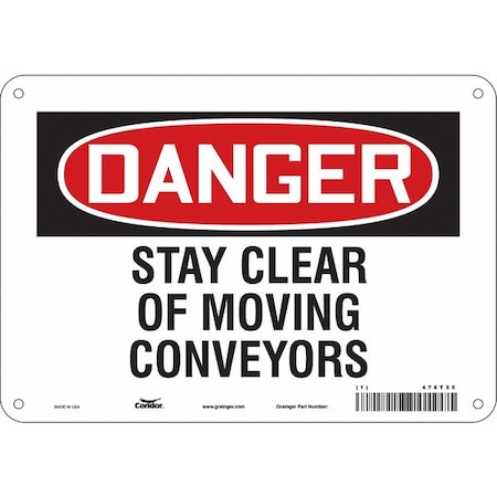 Safety Sign, 7 in Height, 10 in Width, Aluminum, Vertical Rectangle, English, 478T35 MPN:478T35