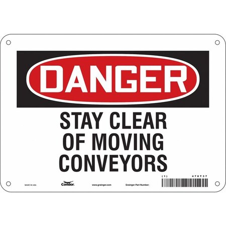 Safety Sign, 7 in Height, 10 in Width, Polyethylene, Vertical Rectangle, English, 478T37 MPN:478T37