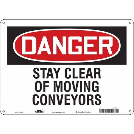 Safety Sign, 10 in Height, 14 in Width, Polyethylene, Horizontal Rectangle, English, 478T38 MPN:478T38