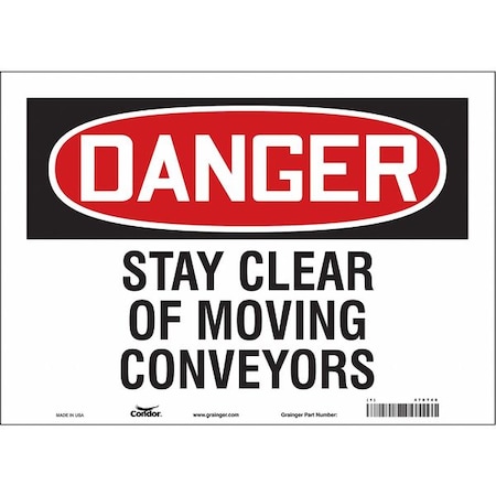 Safety Sign, 10 in Height, 14 in Width, Vinyl, Horizontal Rectangle, English, 478T40 MPN:478T40