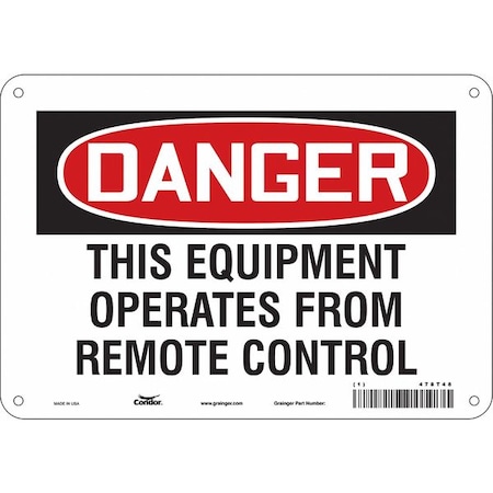 Safety Sign, 7 in Height, 10 in Width, Aluminum, Vertical Rectangle, English, 478T48 MPN:478T48