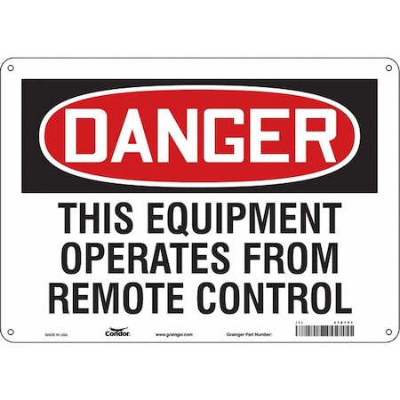 Safety Sign, 10 in Height, 14 in Width, Polyethylene, Horizontal Rectangle, English, 478T51 MPN:478T51