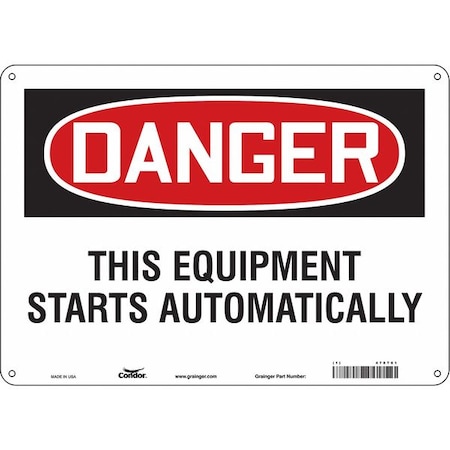 Safety Sign, 10 in Height, 14 in Width, Aluminum, Horizontal Rectangle, English, 478T61 MPN:478T61