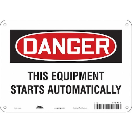 Safety Sign, 7 in Height, 10 in Width, Polyethylene, Vertical Rectangle, English, 478T64 MPN:478T64