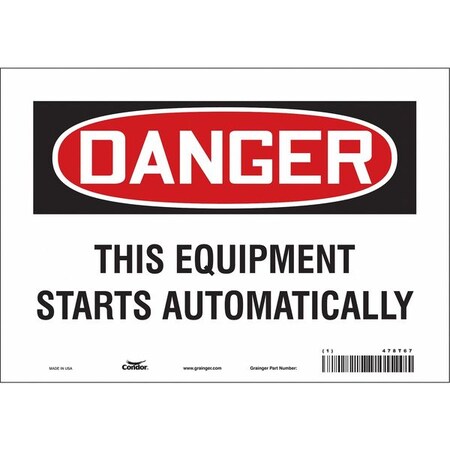 Safety Sign, 7 in Height, 10 in Width, Vinyl, Vertical Rectangle, English, 478T67 MPN:478T67