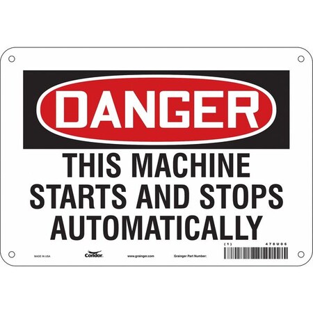 Safety Sign, 7 in Height, 10 in Width, Aluminum, Vertical Rectangle, English, 478U06 MPN:478U06