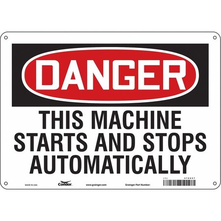 Safety Sign, 10 in Height, 14 in Width, Aluminum, Horizontal Rectangle, English, 478U07 MPN:478U07