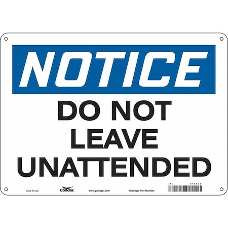 Safety Sign, 10 in Height, 14 in Width, Aluminum, Horizontal Rectangle, English, 478V20 MPN:478V20