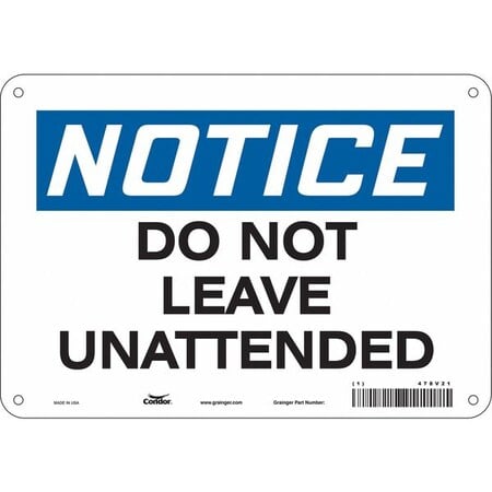 Safety Sign, 7 in Height, 10 in Width, Polyethylene, Vertical Rectangle, English, 478V21 MPN:478V21