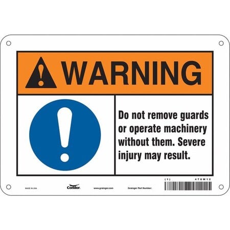 Safety Sign, 7 in Height, 10 in Width, Vinyl, Vertical Rectangle, English, 478W12 MPN:478W12