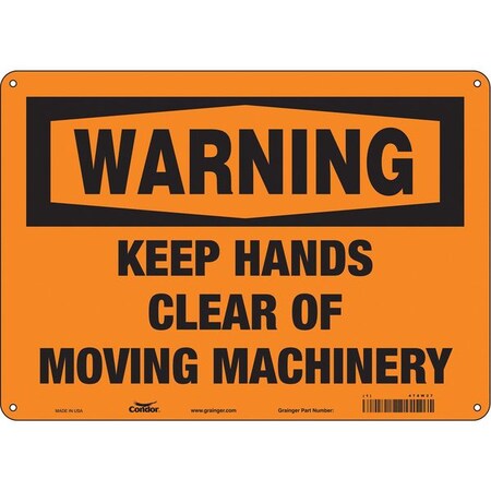 Safety Sign, 10 in Height, 14 in Width, Aluminum, Horizontal Rectangle, English, 478W27 MPN:478W27