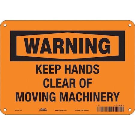 Safety Sign, 7 in Height, 10 in Width, Polyethylene, Vertical Rectangle, English, 478W29 MPN:478W29