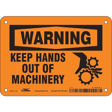 Safety Sign, 5 in Height, 7 in Width, Aluminum, Horizontal Rectangle, English MPN:478W33
